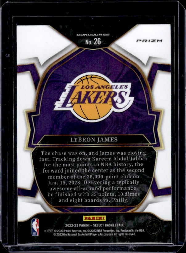 2022-23 Panini Select #26 LeBron James Red Cracked Ice Prizms
