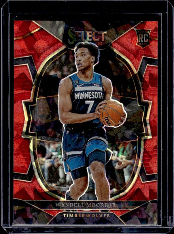 2022-23 Panini Select #73 Wendell Moore Jr. Red Cracked Ice Prizms