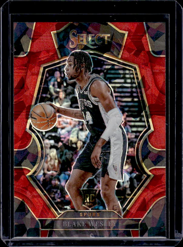 2022-23 Panini Select #180 Blake Wesley Red Cracked Ice Prizms