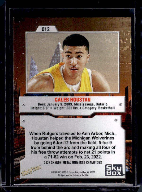 2022 SkyBox Metal Universe Champions #012 Caleb Houstan Aqua