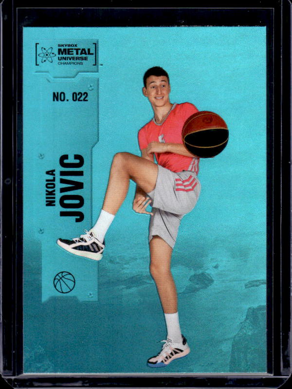 2022 SkyBox Metal Universe Champions #022 Nikola Jovic Aqua