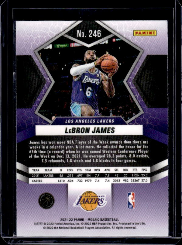 2021-22 Panini Mosaic #246 LeBron James