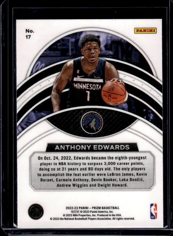 2022-23 Panini Prizm #17 Anthony Edwards Dominance