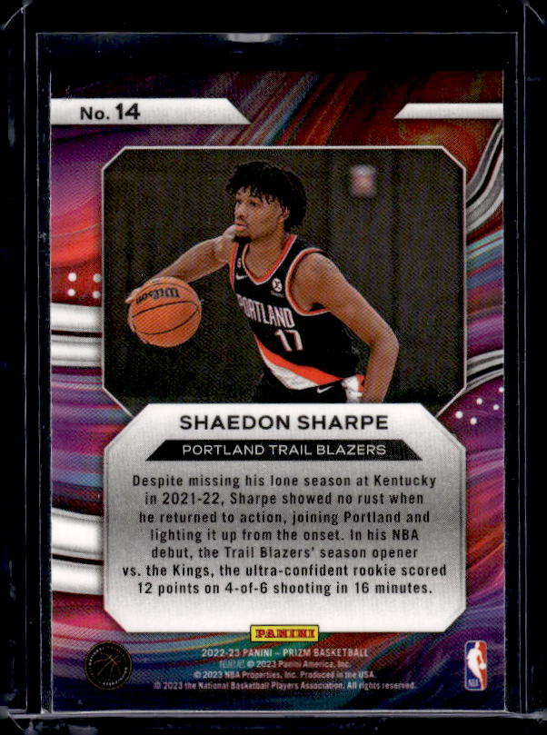 2022-23 Panini Prizm #14 Shaedon Sharpe Instant Impact