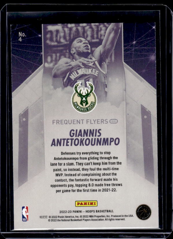 2022-23 Hoops #4 Giannis Antetokounmpo Frequent Flyers