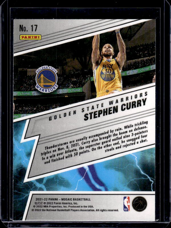 2021-22 Panini Mosaic #17 Stephen Curry Thunder Lane