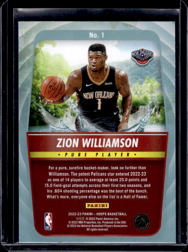 2022-23 Hoops #1 Zion Williamson Pure Players