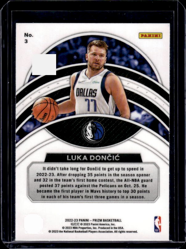 2022-23 Panini Prizm #3 Luka Doncic Dominance