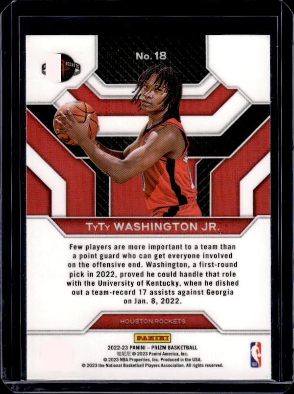 2022-23 Panini Prizm #18 TyTy Washington Jr. Emergent