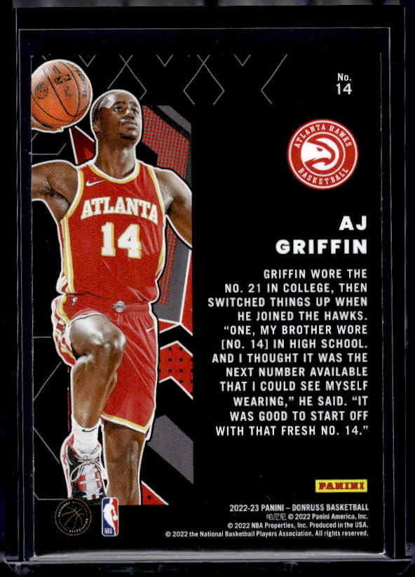 2022-23 Donruss #14 AJ Griffin Great X-Pectations