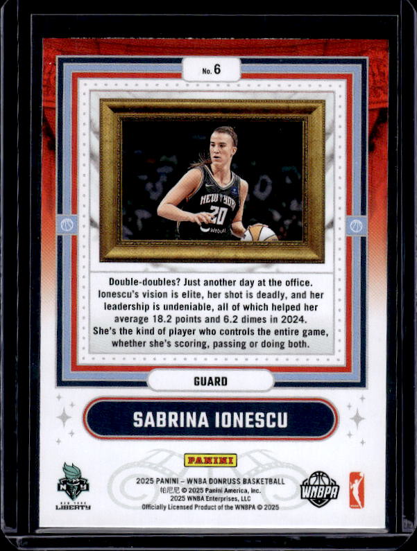 2025 Donruss WNBA #6 Sabrina Ionescu Franchise Features