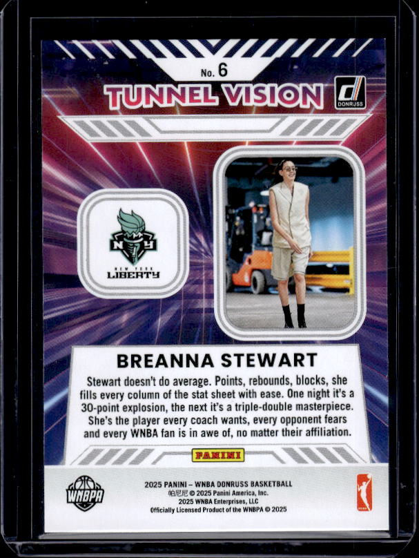 2025 Donruss WNBA #6 Breanna Stewart Tunnel Vision