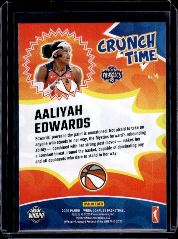 2025 Donruss WNBA #4 Aaliyah Edwards Crunch Time