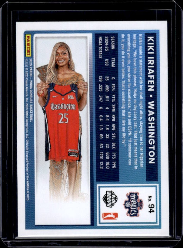 2025 Donruss WNBA #94 Kiki Iriafen Holo
