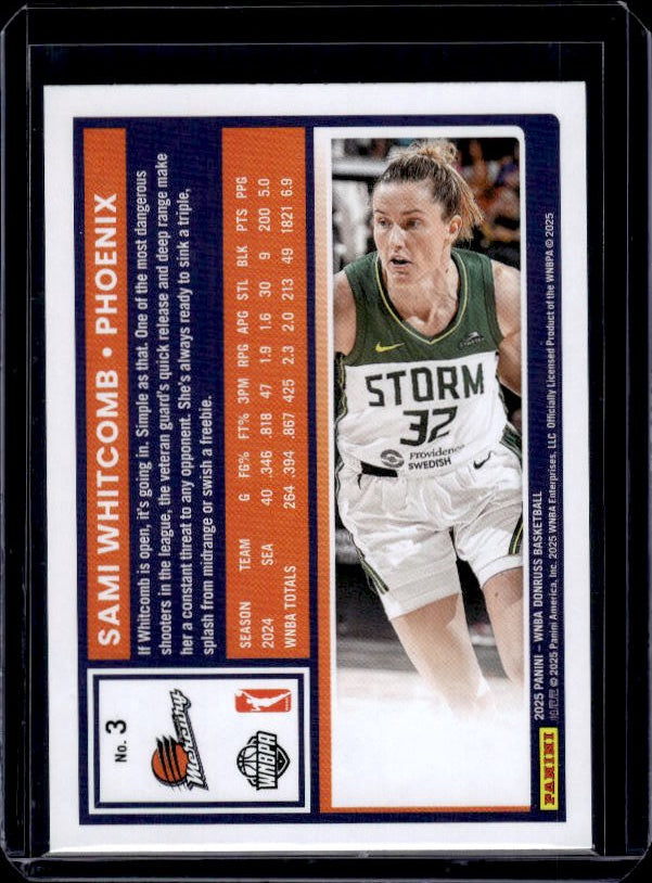 2025 Donruss WNBA #3 Sami Whitcomb Lava