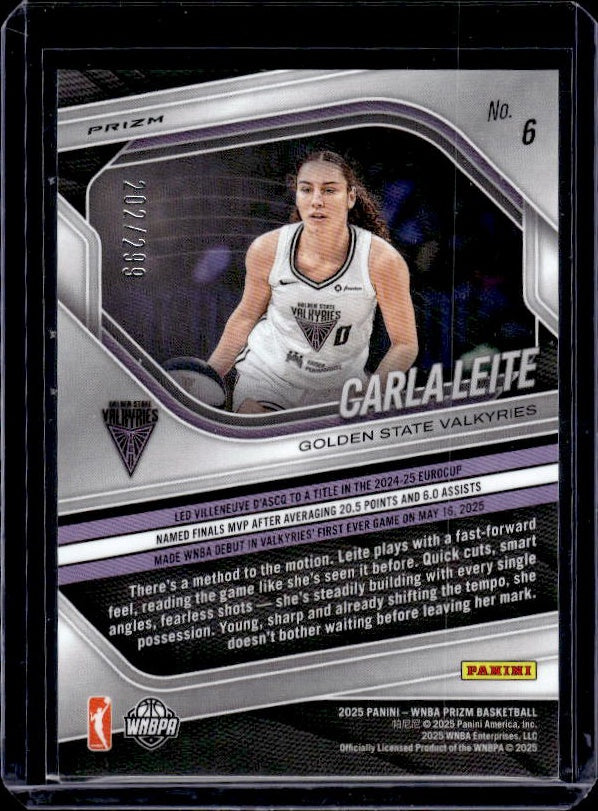 2025 Panini Prizm WNBA #6 Carla Leite Red Pulsar Prizms Action #/299