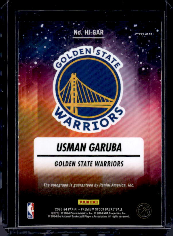 2023-24 Hoops Premium Stock #HI-GAR Usman Garuba Hoops Ink Ice Prizm Autographs