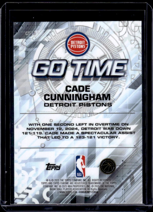 2025-26 Topps Chrome #GT-13 Cade Cunningham Go Time RayWave Refractor