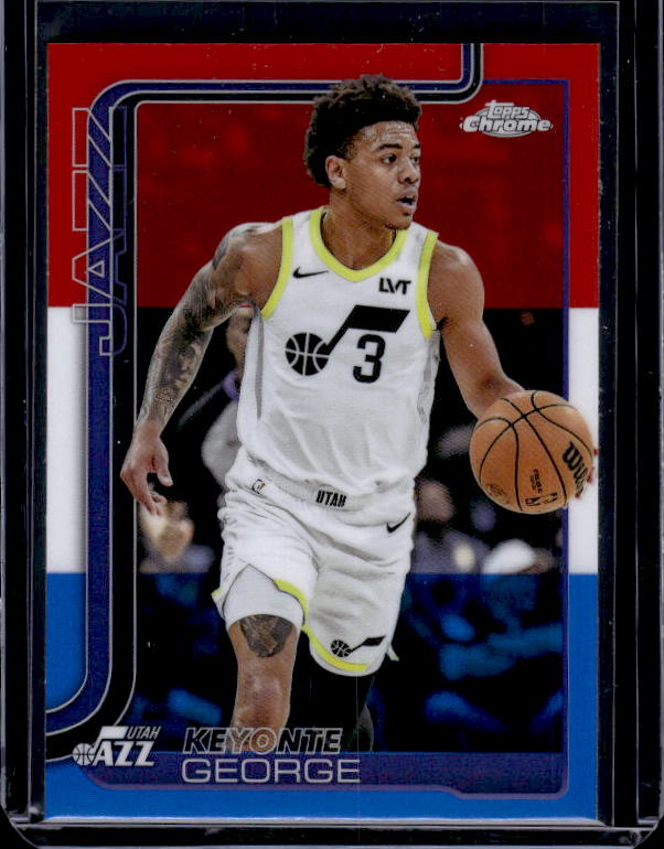 2025-26 Topps Chrome #235 Keyonte George Red White and Blue Refractor