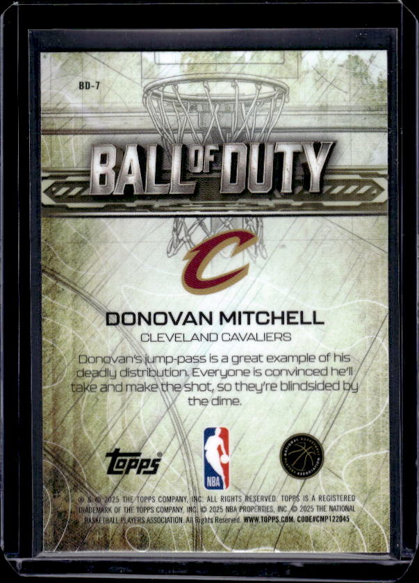2025-26 Topps Chrome #BD-7 Donovan Mitchell Ball of Duty