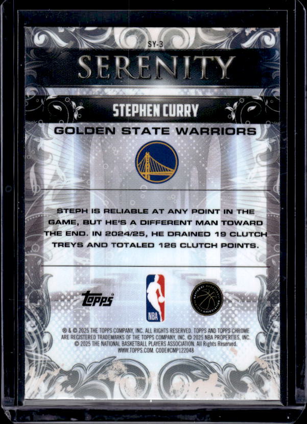 2025-26 Topps Chrome #SY-3 Stephen Curry Serenity