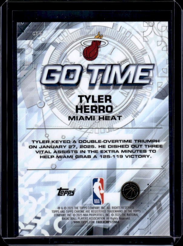 2025-26 Topps Chrome #GT-6 Tyler Herro Go Time
