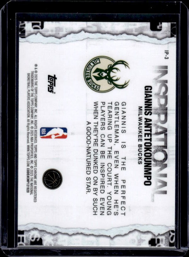 2025-26 Topps Chrome #IP-3 Giannis Antetokounmpo Inspirational