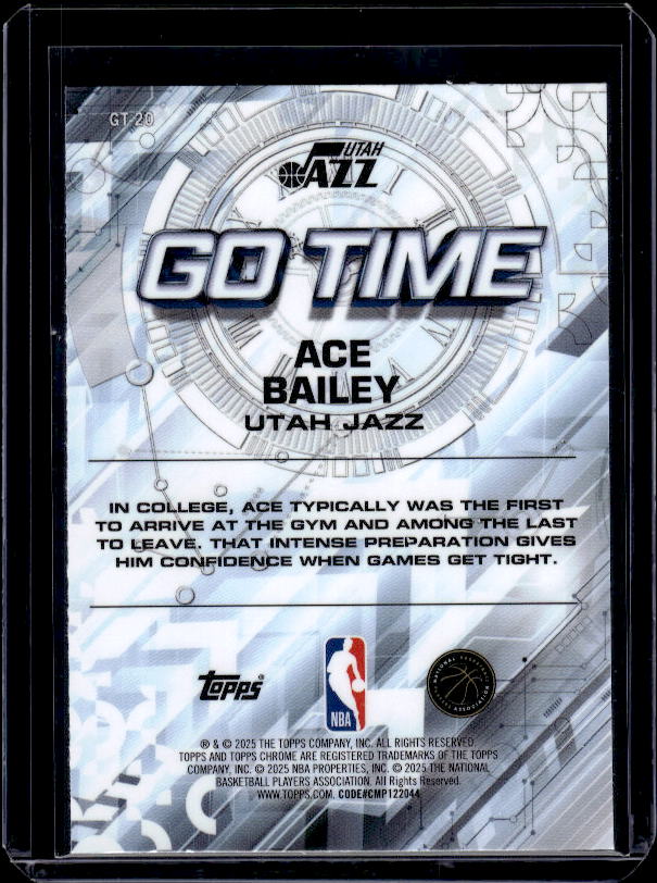 2025-26 Topps Chrome #GT-20 Ace Bailey Go Time