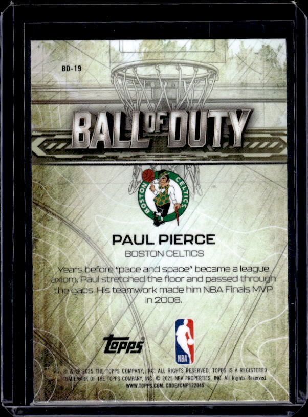 2025-26 Topps Chrome #BD-19 Paul Pierce Ball of Duty