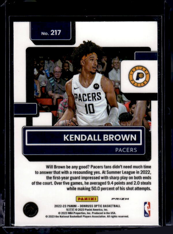 2022-23 Donruss Optic #217 Kendall Brown Holo