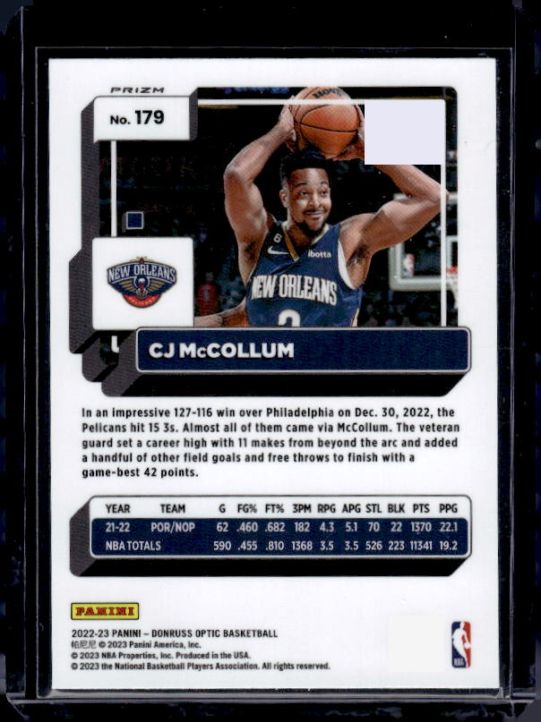 2022-23 Donruss Optic #179 CJ McCollum Holo