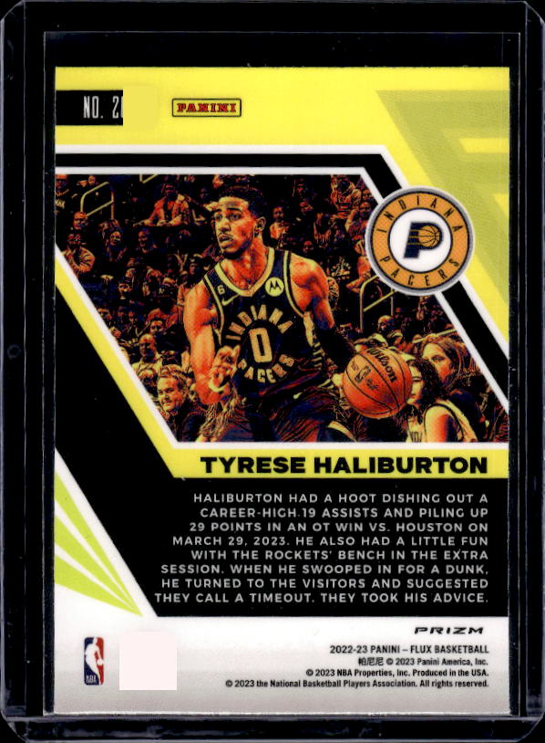2022-23 Panini Flux #20 Tyrese Haliburton Red Cracked Ice