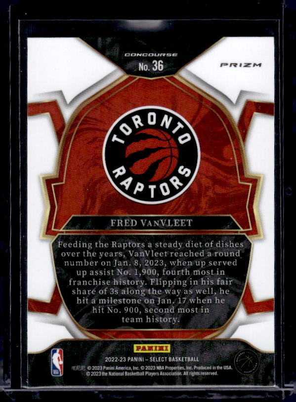 2022-23 Panini Select #36 Fred VanVleet Blue Prizms