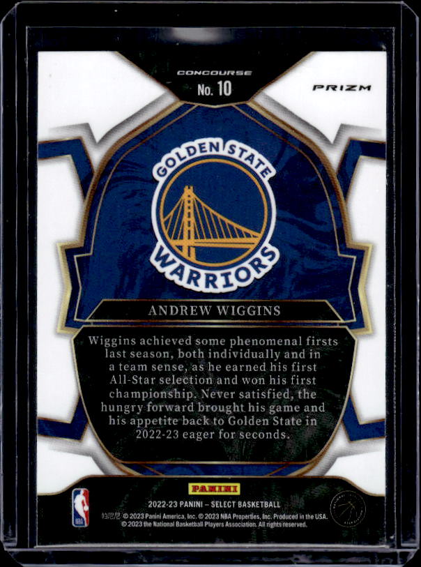 2022-23 Panini Select #10 Andrew Wiggins Orange Flash Prizms