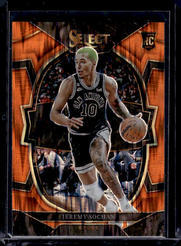 2022-23 Panini Select #86 Jeremy Sochan Orange Flash Prizms