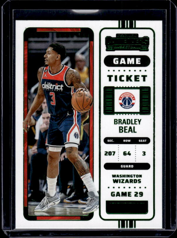 2022-23 Panini Contenders #64 Bradley Beal Game Ticket Green