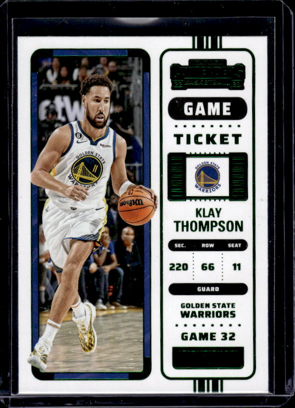 2022-23 Panini Contenders #79 Klay Thompson Game Ticket Green