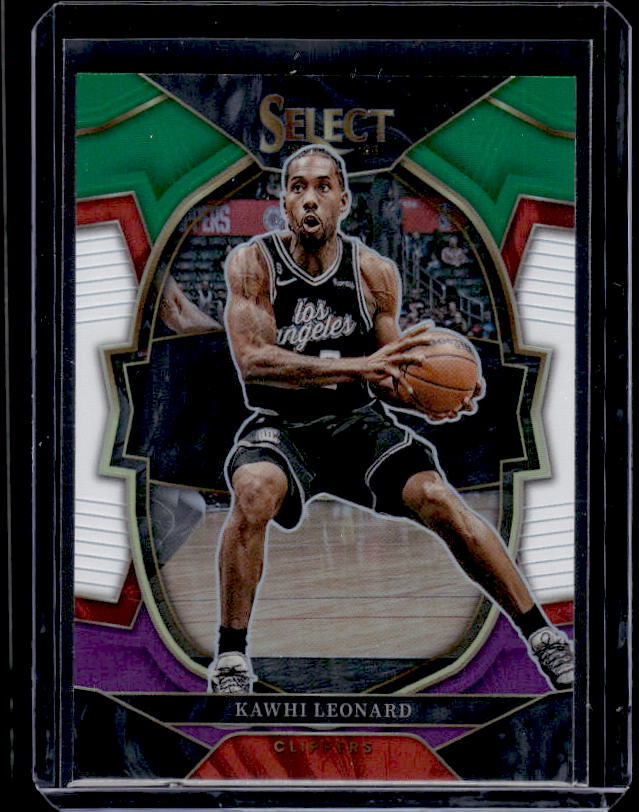 2022-23 Panini Select #65 Kawhi Leonard Green White Purple Prizms