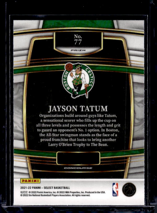 2021-22 Panini Select #77 Jayson Tatum Green White Purple Prizms