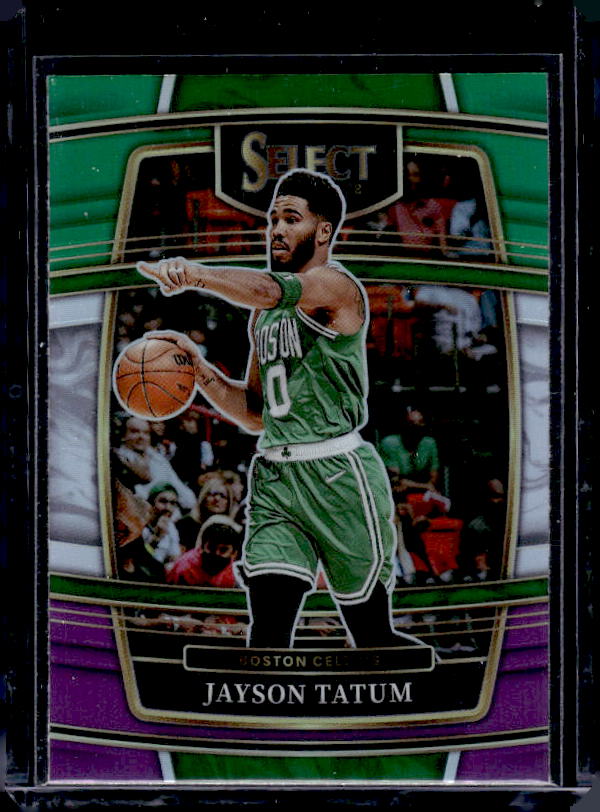 2021-22 Panini Select #77 Jayson Tatum Green White Purple Prizms