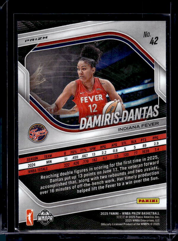 2025 Panini Prizm WNBA #42 Damiris Dantas Blue Velocity Prizms