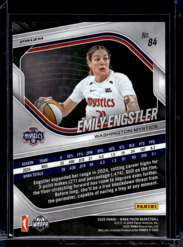 2025 Panini Prizm WNBA #84 Emily Engstler Blue Velocity Prizms