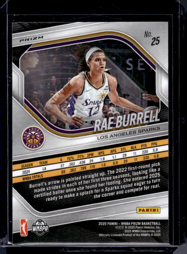 2025 Panini Prizm WNBA #25 Rae Burrell Silver Prizms