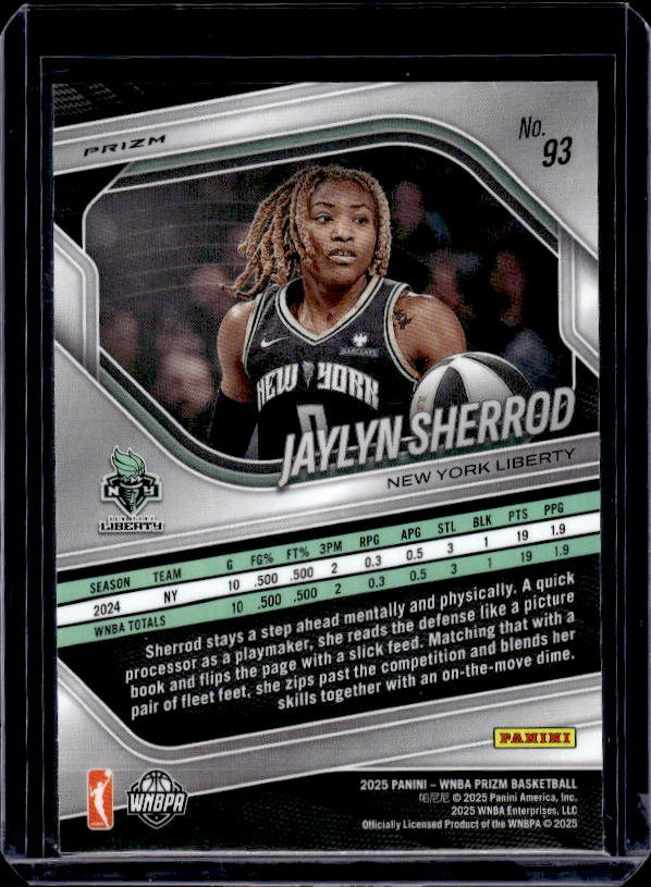 2025 Panini Prizm WNBA #93 Jaylyn Sherrod Ice Prizms