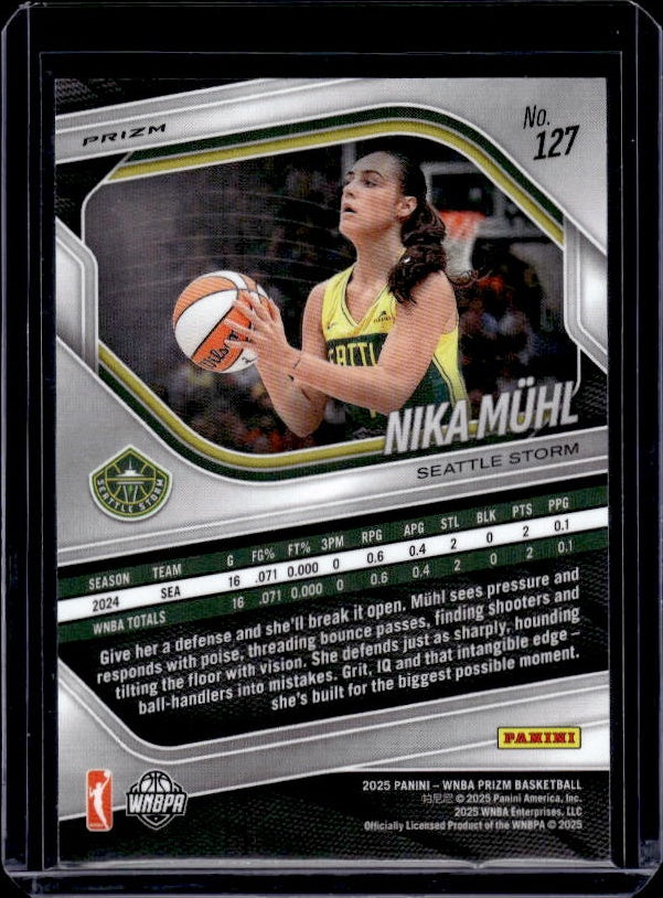 2025 Panini Prizm WNBA #127 Nika Muhl Green Prizms