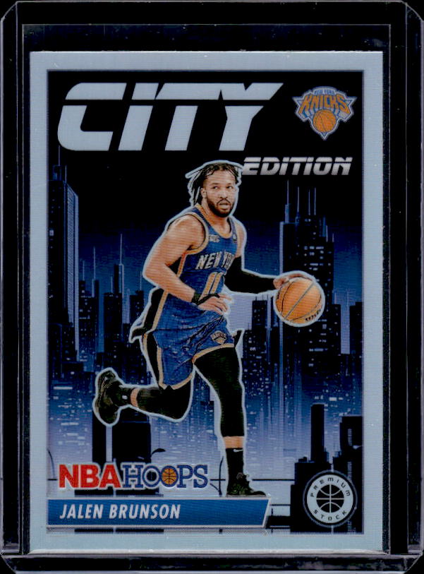 2023-24 Hoops Premium Stock #21 Jalen Brunson City Edition Silver Prizm