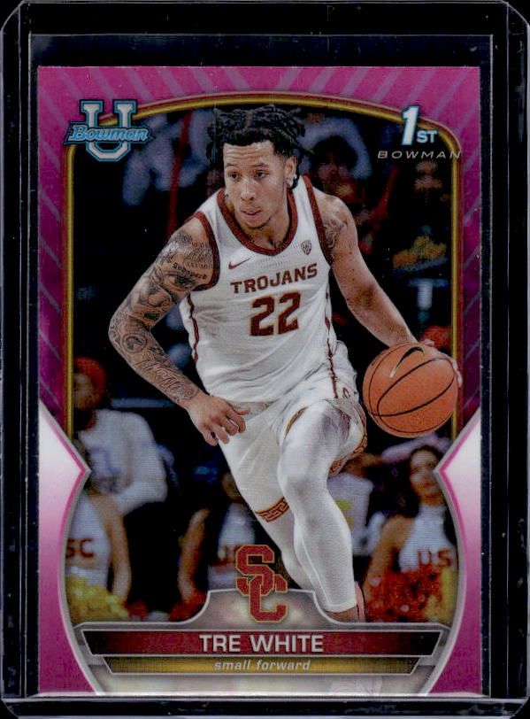 2022-23 Bowman University Chrome #32 Tre White Pink