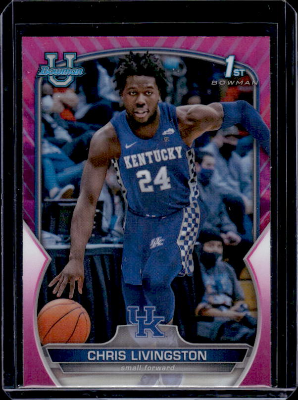2022-23 Bowman University Chrome #13 Chris Livingston Pink