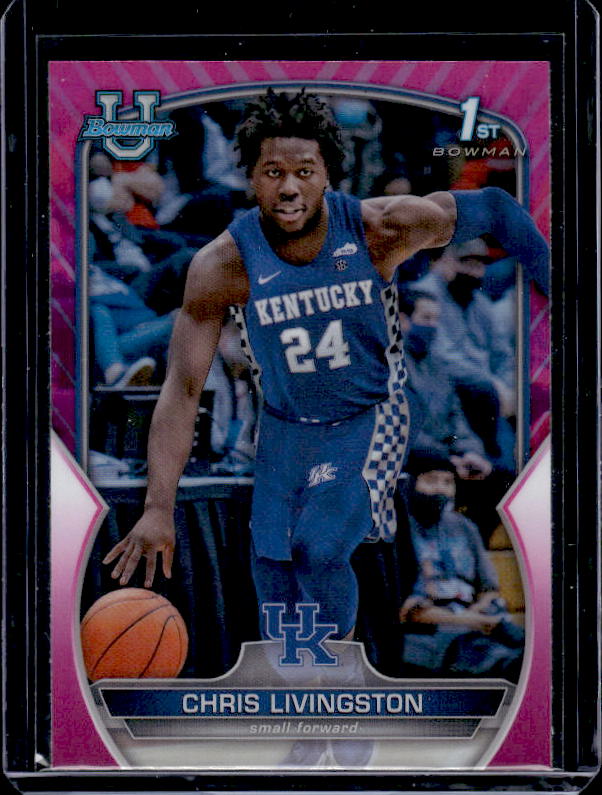 2022-23 Bowman University Chrome #13 Chris Livingston Pink