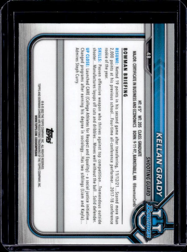 2021-22 Bowman University #48 Kellan Grady Pink